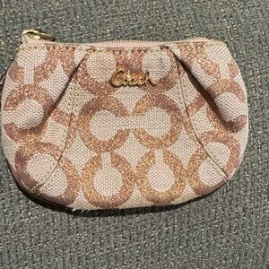 Coach Beige and Pink Coin purse